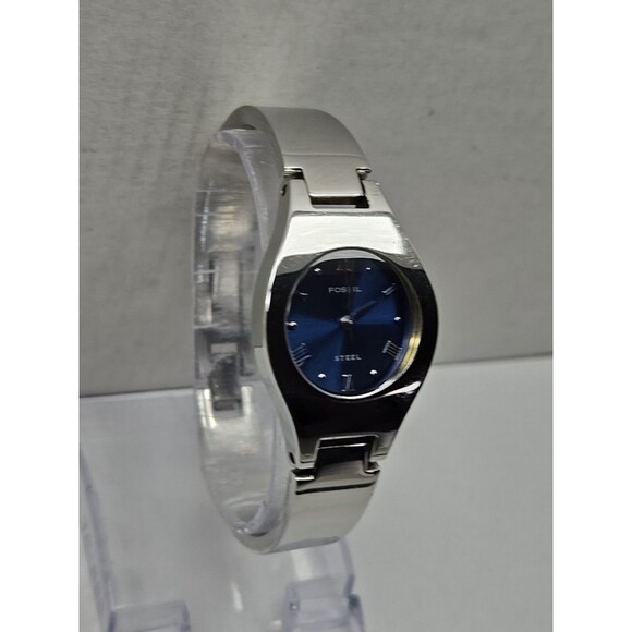 Fossil Steel FS2562 Womens Blue Dial Stainless Quartz Watch New Battery 50M WR main image 5